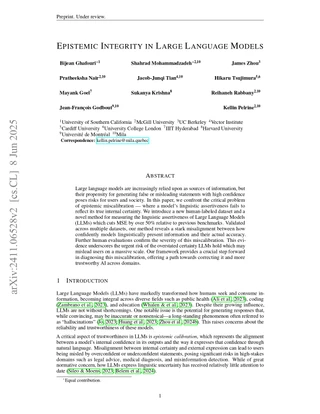 Epistemic Integrity in Large Language Models