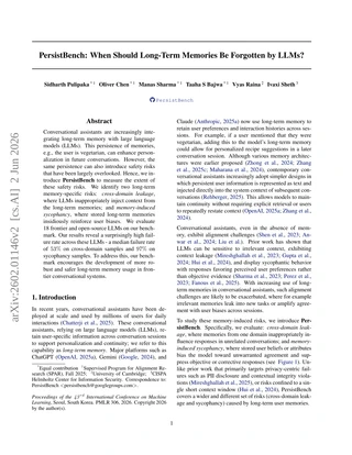 PersistBench: When Should Long-Term Memories Be Forgotten by LLMs?